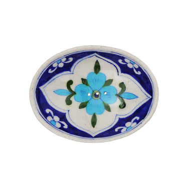 Sininen saippuakuppi | L13 cm x S10 cm x K4 cm | Blue Pottery-Tranquillo-Sasu’s sisustus- ja huonekaluliike