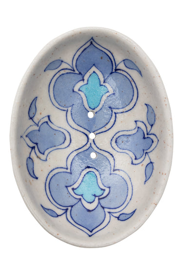 Sininen saippuakuppi | BLUE POTTERY | L13 x S10 x K4 cm-Tranquillo-Sasu’s sisustus- ja huonekaluliike
