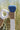 Oar w. stripes for deco H13/L81/W3 cm ocean and antique white