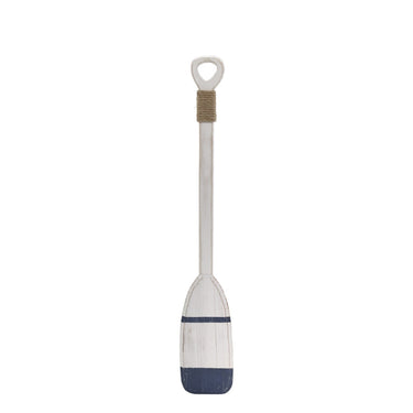 Oar w. stripes for deco H13/L81/W3 cm ocean and antique white