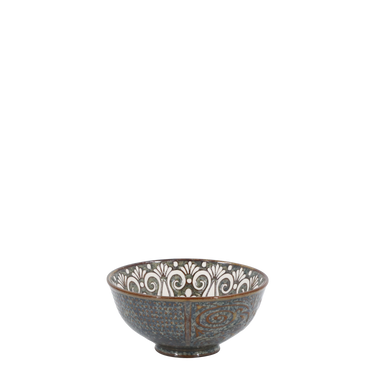 Sinivihreä-ruskeasävyinen posliinikulho | Ø12 x 5,5 cm / 3 dl | Arés