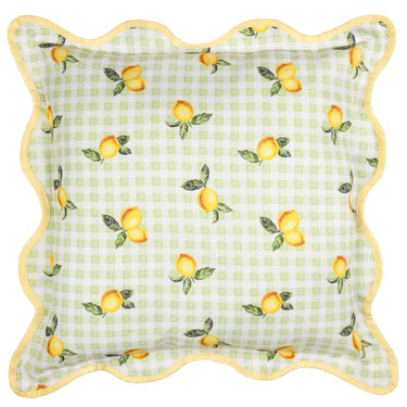 Sisustustyynyliina kelta-vihreä | Myös ulkokäyttöön | 45 x 45 cm | Lemons-Riva Home-Sasu’s sisustus- ja huonekaluliike