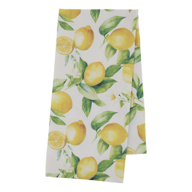 Sitruunakuvioinen kelta-valkoinen keittiöpyyhe | 70 x 50 cm | Lemon Collection-Chic Antique-Sasu’s sisustus- ja huonekaluliike