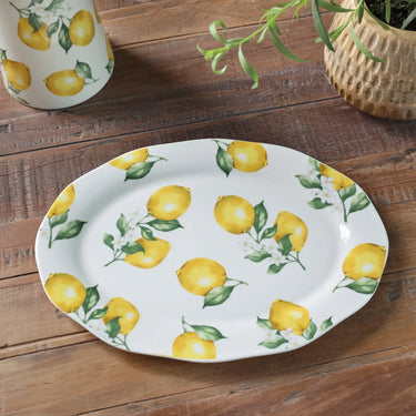 Sitruunakuvioinen tarjoiluvati | 30 x 22 x 1,5 cm | Lemon Collection-Chic Antique-Sasu’s sisustus- ja huonekaluliike