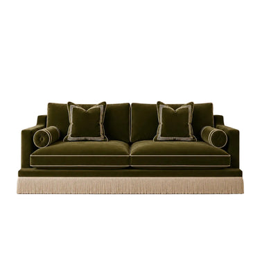 Orlando sohva 230 cm, Safari Green -sametti ja hapsut