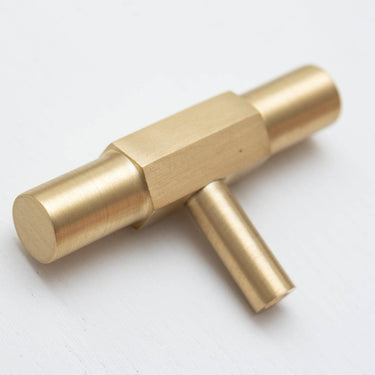 Solid Brass Kitchen Pull Handles with Hexagonal Ends - Satin Brass: Satin Brass TBAR-Brass bee-Sasu’s sisustus- ja huonekaluliike