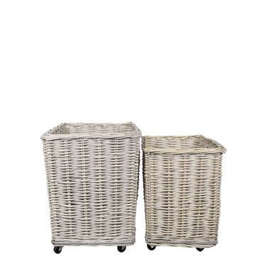 Luonnonvärinen pajukori pyörillä – Chic Antique