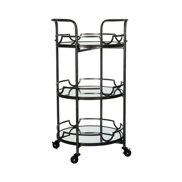 Tarjoiluvaunu lasitasoilla | ⌀52cm | Black