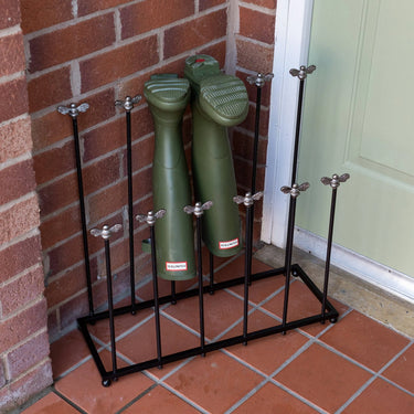 Tinan ja mustan sävyinen mehiläinen-kenkäteline | Teräs/messinki | Welly Boot Stand-Brass bee-Sasu’s sisustus- ja huonekaluliike