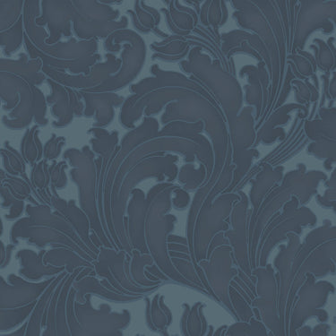 Tulip Blue Black | non-woven tapetti | National Trust Papers II