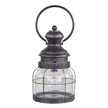Tummanharmaa tallilyhty polttimolla | K32cm | French Stable Lantern-Chic Antique-Sasu’s sisustus- ja huonekaluliike