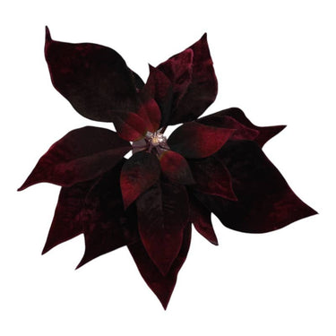 Tummanpunainen joulutähtikoriste klipsillä ja led-valolla | Ø25 cm-Floratexx-Sasu’s sisustus- ja huonekaluliike