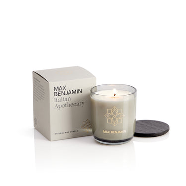 Tuoksukynttilä 210g puukannella | Italian Apothecary-Max Benjamin-Sasu’s sisustus- ja huonekaluliike