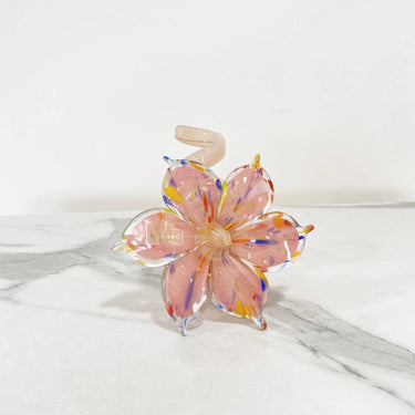 Vaaleanpunainen kynttilänjalka Murano-lasia | 13 x 13 x 13 cm | Fiore-Murano Dream-Sasu’s sisustus- ja huonekaluliike