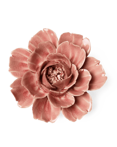 Vaaleanpunainen ruusu-posliinikukka | ⌀9,5 x 5,1 cm-Chive-Sasu’s sisustus- ja huonekaluliike