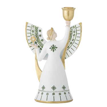 Evangeline Candle Holder, White, Poly resin L12xH19xW7,5 cm