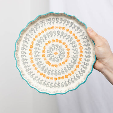 Valkoharmaa keraaminen piirakkavuoka | Ø22 cm | Floral-Tranquillo-Sasu’s sisustus- ja huonekaluliike