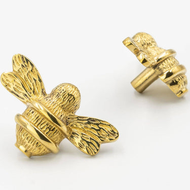 Vedin messinkiä messinginvärisenä | Bee Drawer Knob - Brass Finish-Brass bee-Sasu’s sisustus- ja huonekaluliike