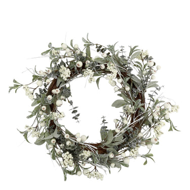 Vihreä lumihuurteinen marjakranssi | ⌀45 cm-Chic Antique-Sasu’s sisustus- ja huonekaluliike