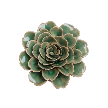 Vihreä ruusu-posliinikukka | 8,9 x 4,1 cm-Chive-Sasu’s sisustus- ja huonekaluliike