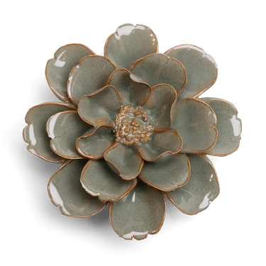 Vihreän-harmaa päivänkakkara-posliinikukka | 11,4 x 5,1 cm-Chive-Sasu’s sisustus- ja huonekaluliike