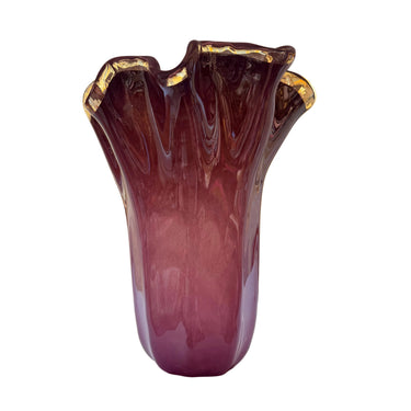 Violetti maljakko Murano-lasia | Ø 20 x 31 cm | Fazzoletto-Murano Dream-Sasu’s sisustus- ja huonekaluliike