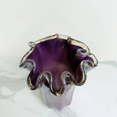 Violetti maljakko Murano-lasia | Ø 18 x 25 cm | Fazzoletto