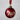 Anniversary Christmas Bauble w. velvet ribbon D8 cm cherry