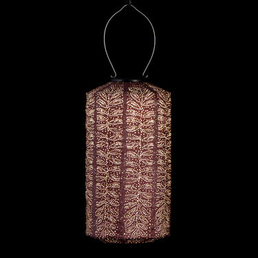 Luumun sävyinen aurinkokennolyhty | Ø18 x 33 cm | Folia Cylinder