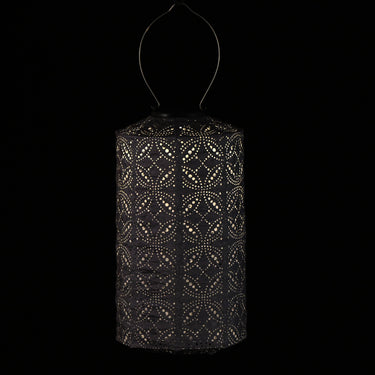 Laventelin sävyinen aurinkokennolyhty | Ø18 x 33 cm | Mandela Cylinder
