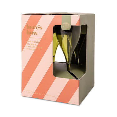 Oliivinvihreät piknik-samppanjalasit 4 kpl setti | 150 ml | Henry
