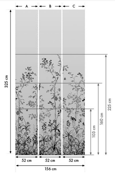 Bird & Bluebell China Clay | non-woven wallpaper | National Trust Papers III