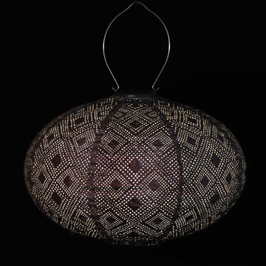 Luumunsävyinen aurinkokennolyhty | Ø40 x 27 cm | Mosaic Oval