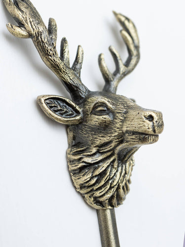 Highland Stag Iron Coat Hook | Antique Brass | 10 x 4.5 x 19 cm | Highland Stag