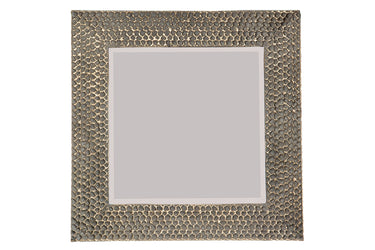 Mirror with white gold frames | 62 x 8 x 62 cm | Niva