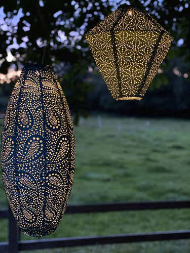 Aurinkokennolyhty Ø20cm | Kulta | Paisley Oval