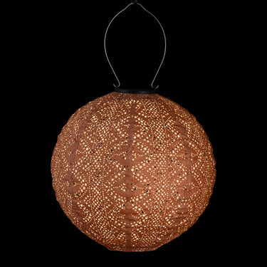 Aprikoosin sävyinen aurinkokennolyhty | Ø30 x 28,9 cm | Lace Round