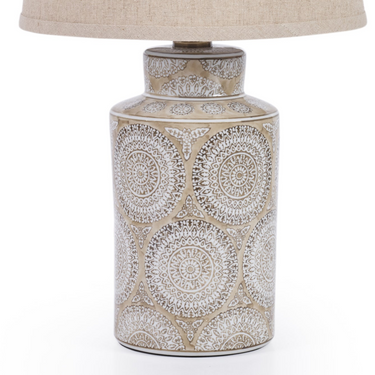Beige pöytävalaisin | ⌀32 cm x 50,5 cm | Farhan