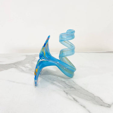 Sininen kynttilänjalka Murano-lasia | 13 x 13 x 13 cm | Fiore
