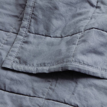 Denim blue quilted cotton bedspread | 265 x 265 cm | Hebden