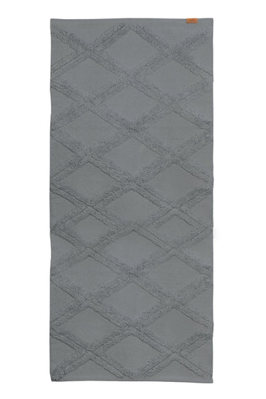 Granite grey rug made of recycled cotton | 70 x 200 cm | Serene