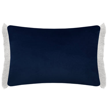 Fringed light blue decorative cushion | 60 x 40 cm | Daphne