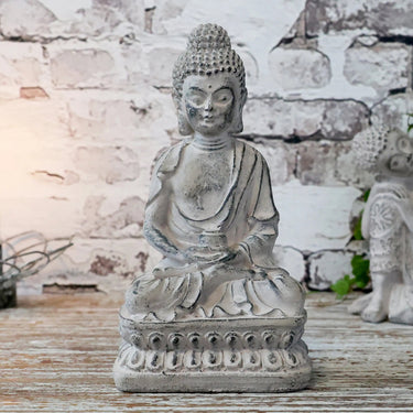 Buddha seated H21/L12.5/W9 cm French grey