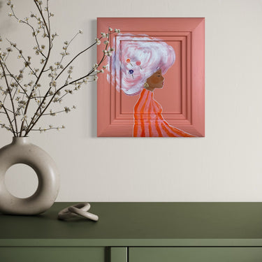 Cotton candy head | 24.4 x 1.5 x 26.5 cm | Unique acrylic painting