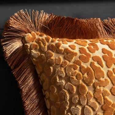 Caramel Brown Leopard Print Velvet Cushion Cover | 50 x 50 cm | Leopard Love