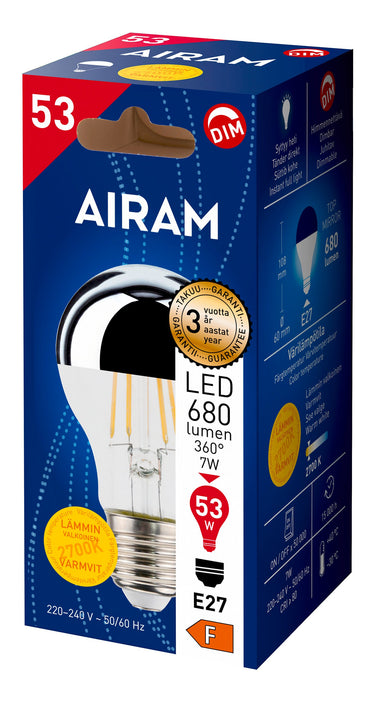 Tip mirror lamp E27 | ⌀6cm, 2700K, 680lm | Infinitely dimmable