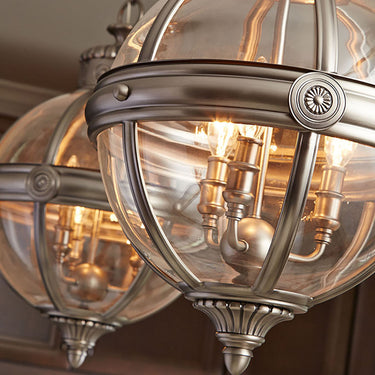 Chandelier antique nickel | ⌀37.1 x 71.1 - 223.5 cm | Adams |