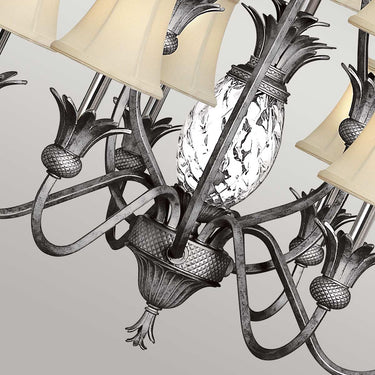 Chandelier polished antique nickel | ø83.8 x 109 - 413.8 cm | Plantation