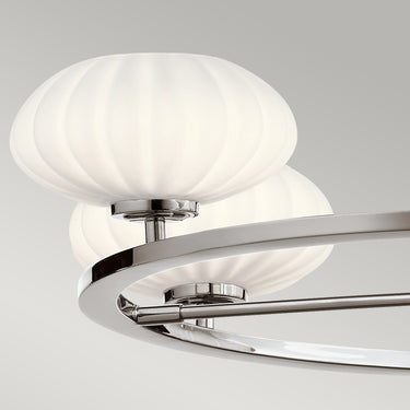 Chandelier polished chrome | For bathroom | ⌀71.1 x 26.8 cm - 103.2 cm | Pim | (IP44)