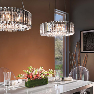 Chandelier chrome | For bathroom | ⌀53 x 30 cm - 135.9 cm | Crystal Skye | (IP44)